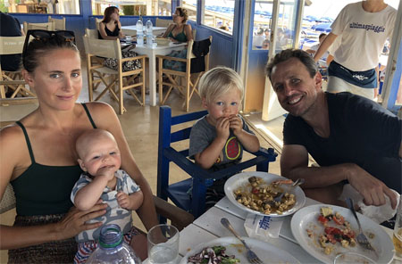 A photo of Ashe family having their lunch together.